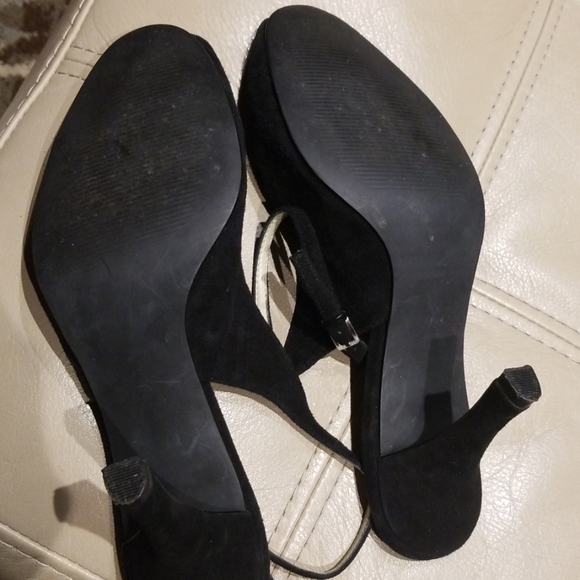 Linea Paolo black suede peeptoe slingback pump - Picture 4 of 4